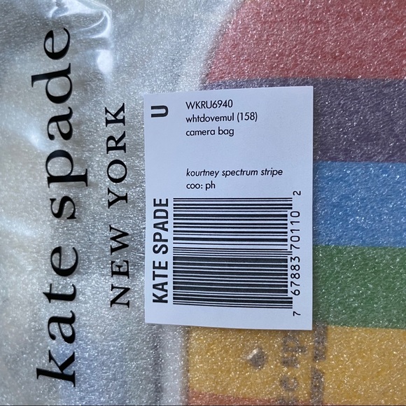 NWT Kate Spade Kourtney rainbow stripe camera bag - Picture 11 of 11